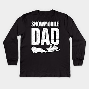 Snowmobile Dad Kids Long Sleeve T-Shirt